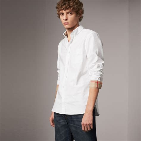 camicia burberry brit bianca uomo|Camice Burberry in Cotone Bianco taglia XL International.